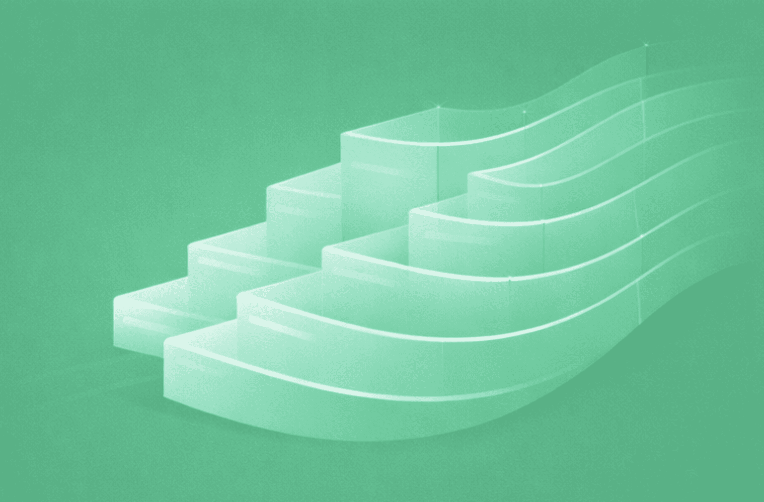Abstract green staircase illustration